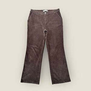 Y2K Corduroy Pants Women’s 10P Chocolate Brown Dark Academia Bootcut Trousers